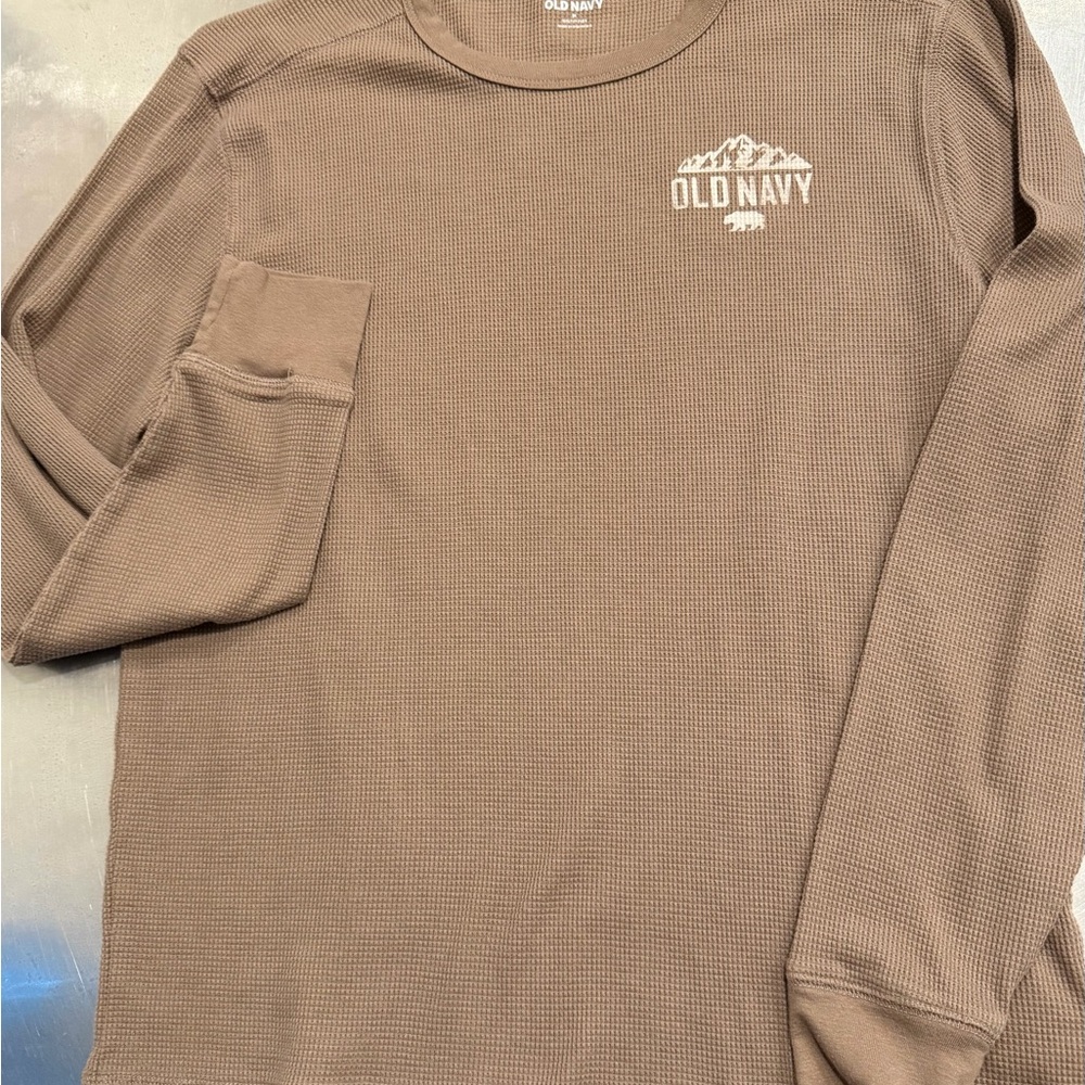 Old Navy Men's Taupe Long Sleeve Tee